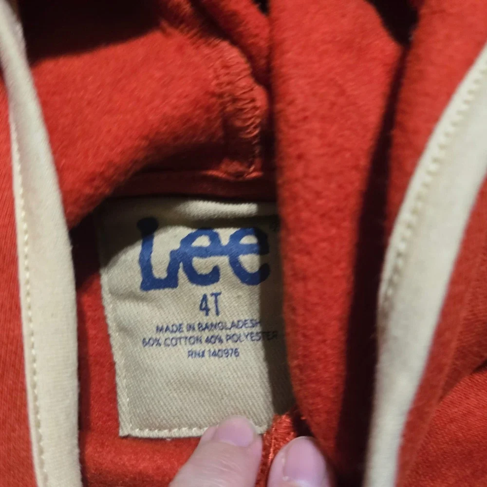 Lee Hoodie and Joggers Set Kids 4T Orange Black 2-Piece Fleece Outfit